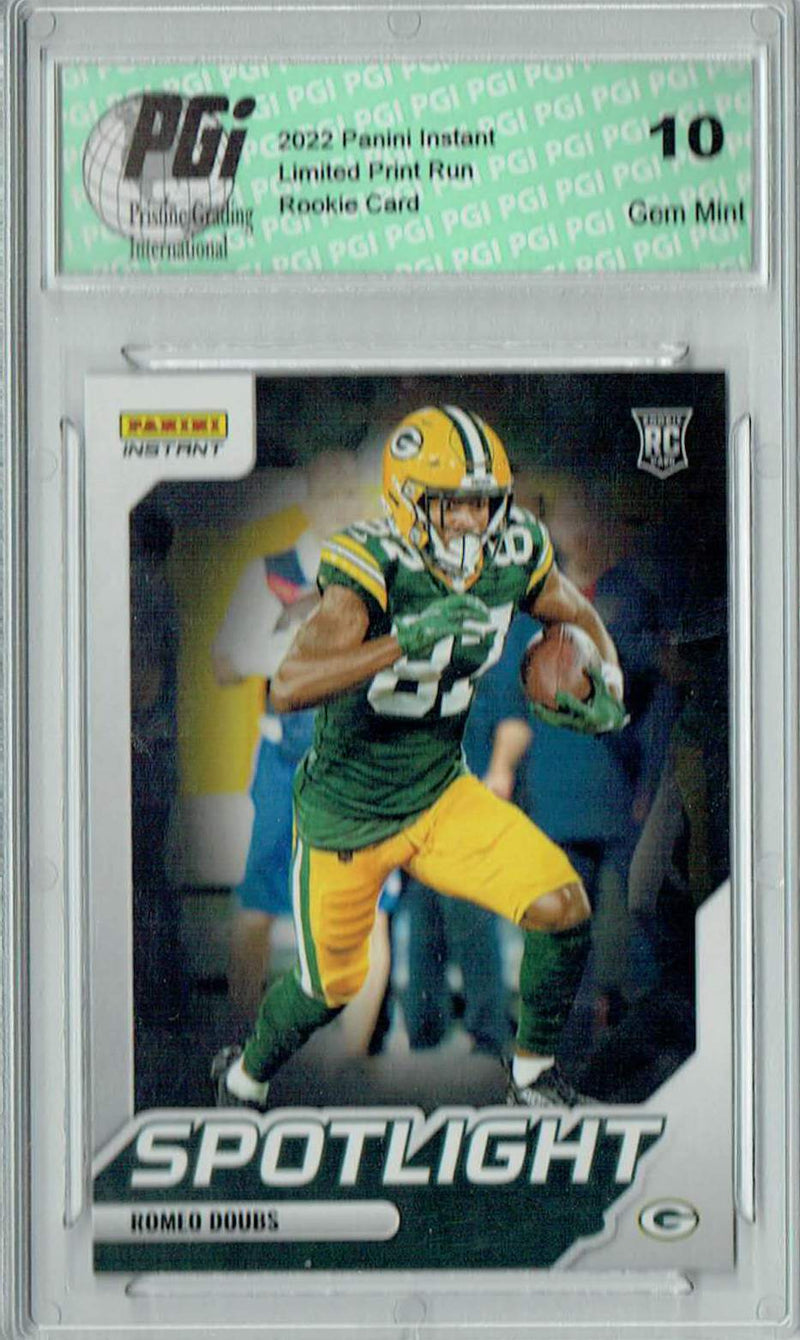 Romeo Doubs 2022 Panini Instant #SR-38 Spotlight 1/603 Rookie Card PGI 10