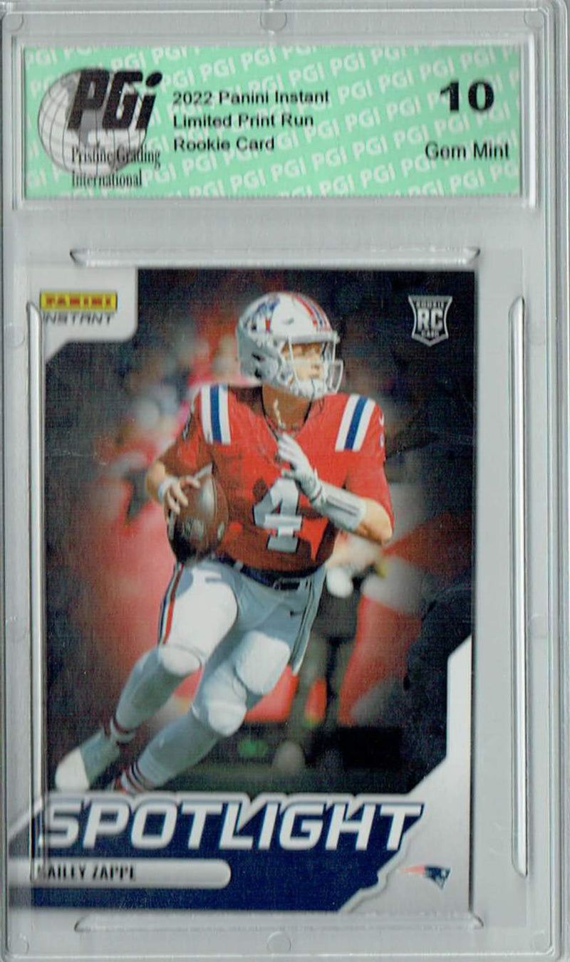 Bailey Zappe 2022 Panini Instant #SR-39 Spotlight 1/603 Rookie Card PGI 10