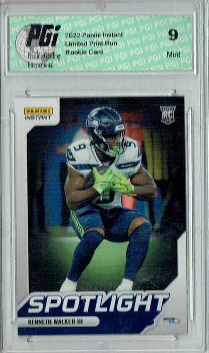 PGI 9 Kenneth Walker III 2022 Panini Instant #SR-14 Spotlight 1/603 Rookie Card