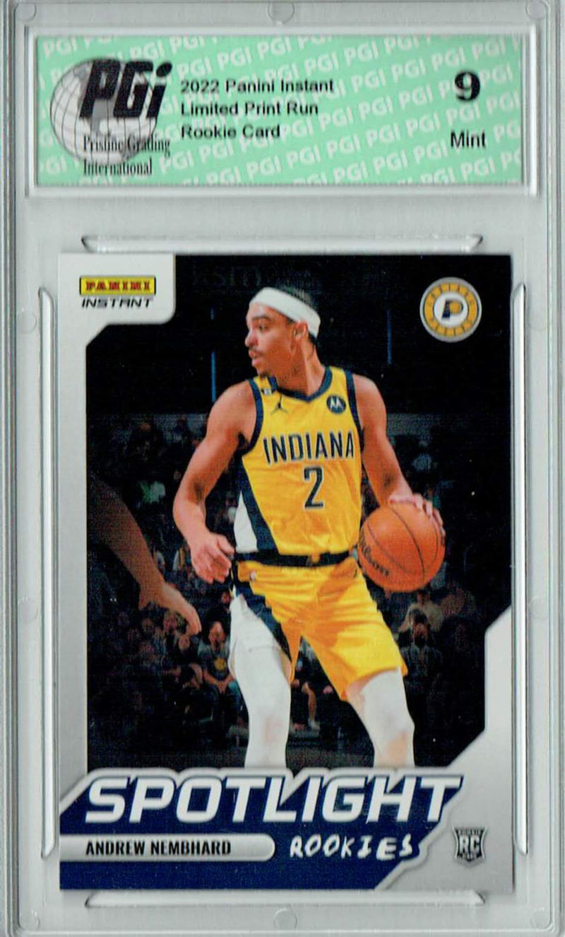 PGI 9 Andrew Nembhard 2022 Panini Instant #RS-31 Spotlight 1/965 Rookie Card