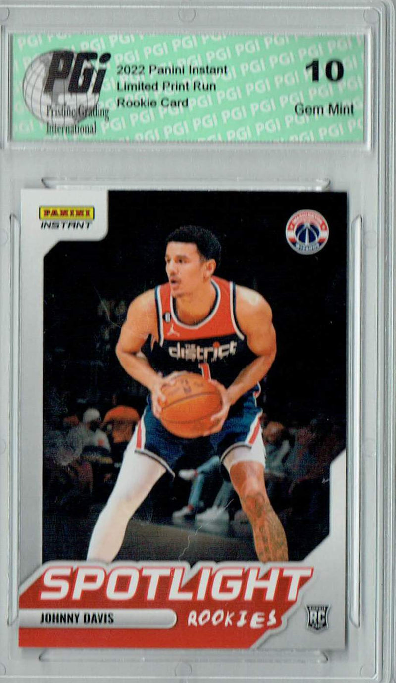 Johnny Davis 2022 Panini Instant #RS-10 Spotlight 1/965 Rookie Card PGI 10