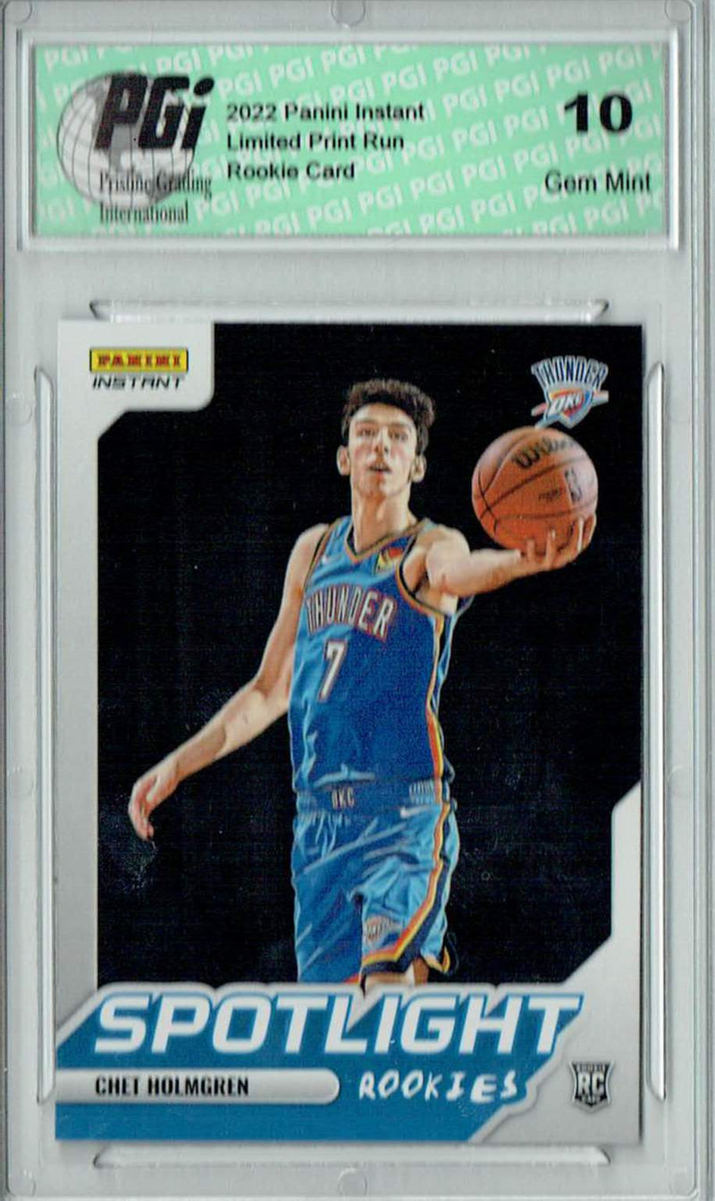 @ Chet Holmgren 2022 Panini Instant #RS-2 Spotlight 1/965 Rookie Card PGI 10