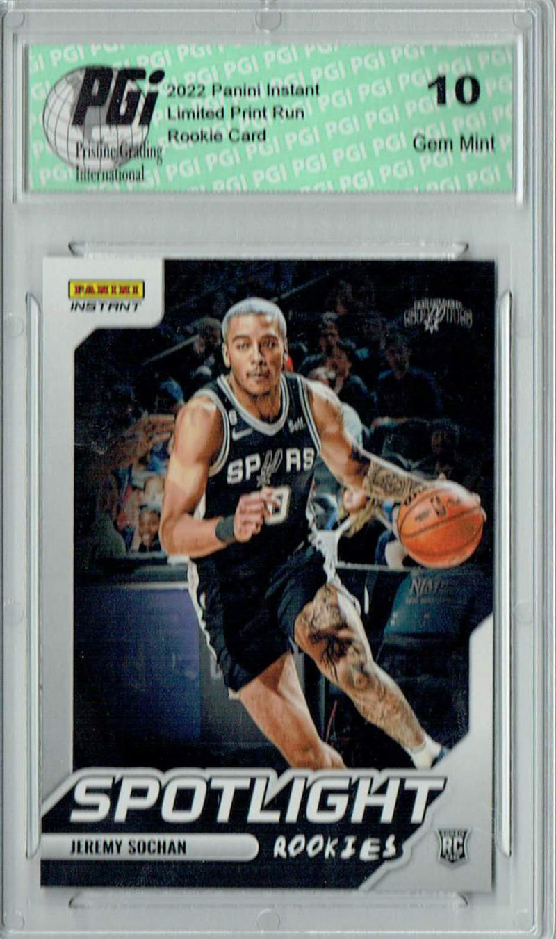 Jeremy Sochan 2022 Panini Instant #RS-9 Spotlight 1/965 Rookie Card PGI 10