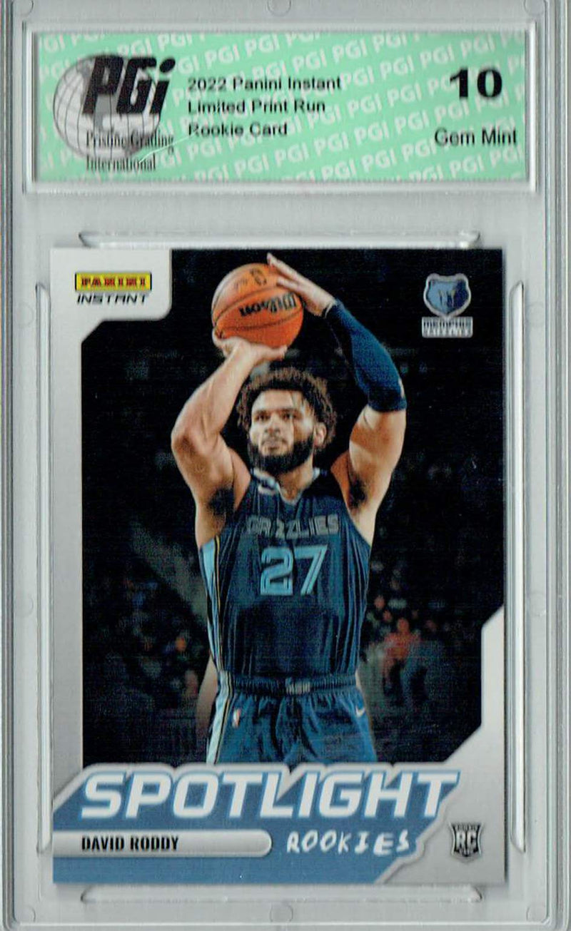 David Roddy 2022 Panini Instant #RS-23 Spotlight 1/965 Rookie Card PGI 10