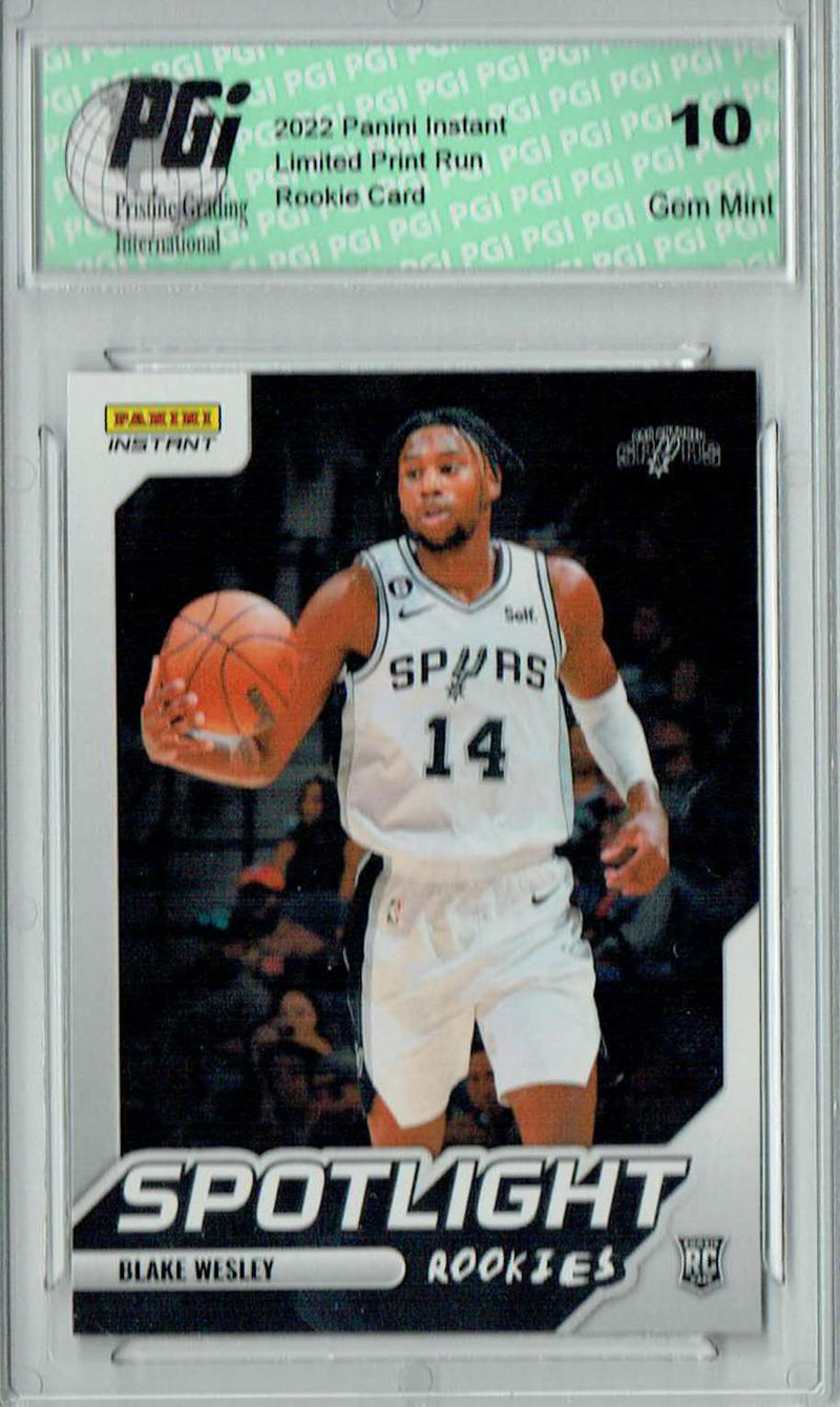 Blake Wesley 2022 Panini Instant #RS-25 Spotlight 1/965 Rookie Card PGI 10