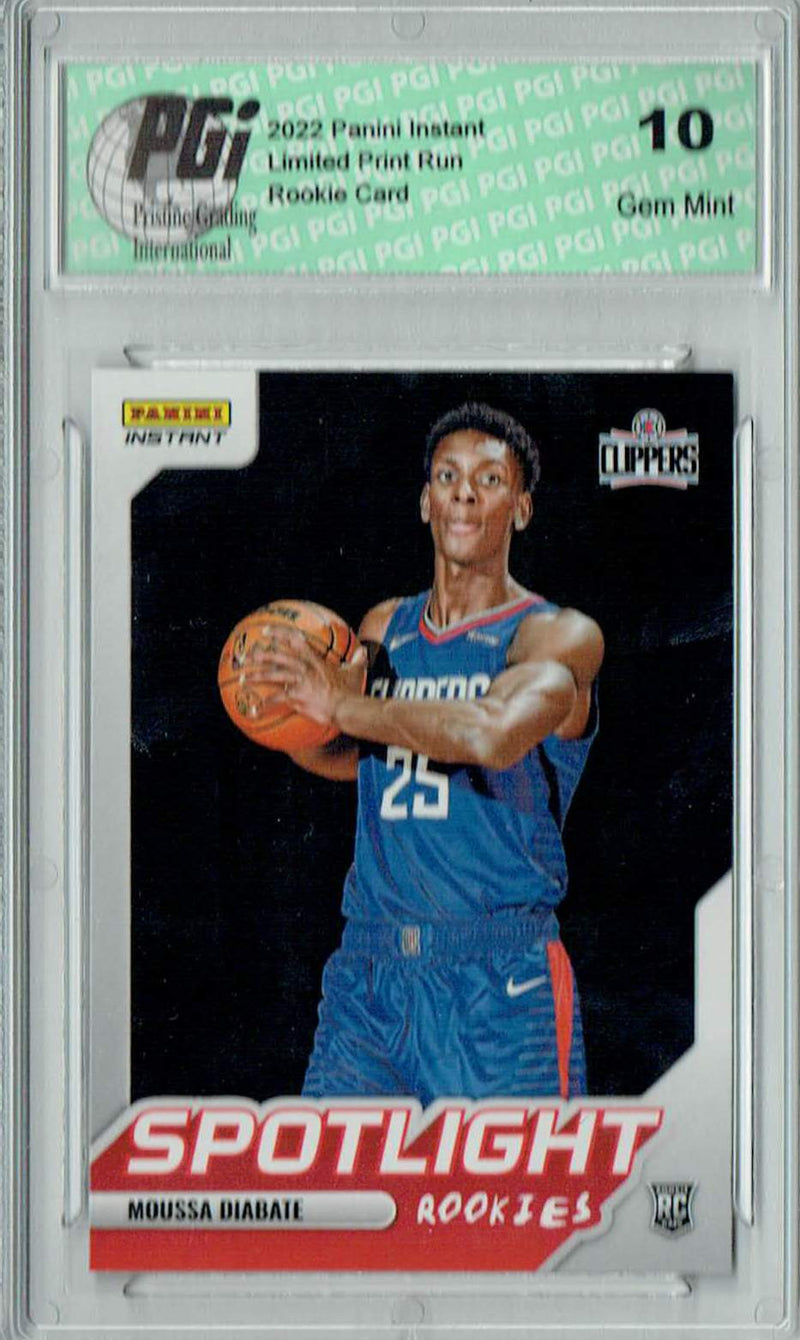 Moussa Diabate 2022 Panini Instant #RS-38 Spotlight 1/965 Rookie Card PGI 10