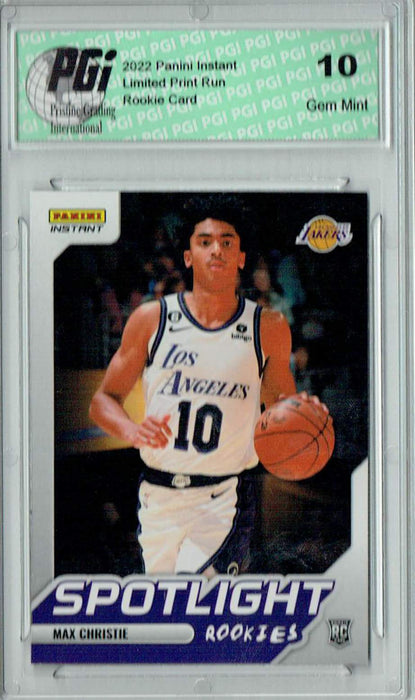 Max Christie 2022 Panini Instant #RS-34 Spotlight 1/965 Rookie Card PGI 10