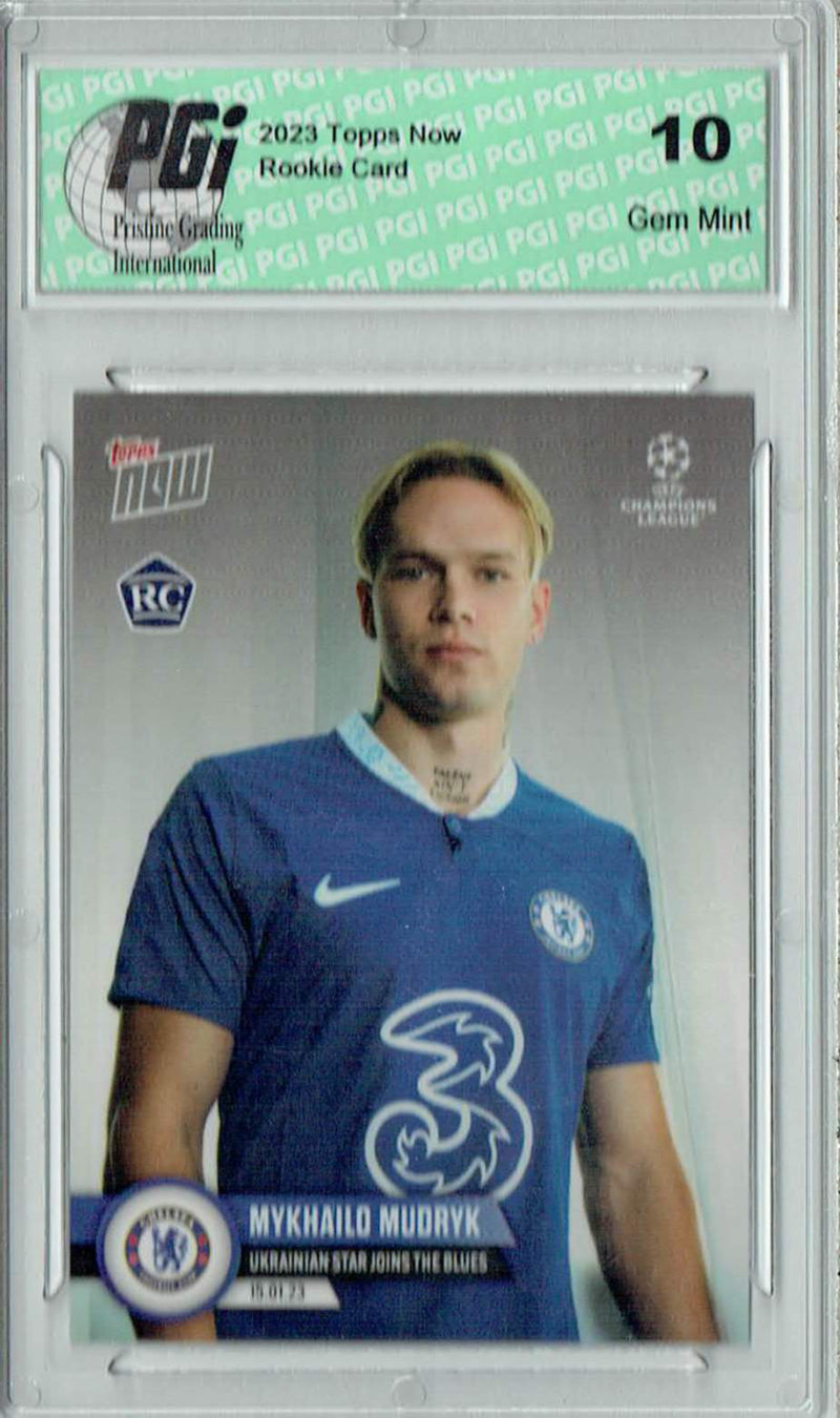 Mykhailo Mudryk 2023 Topps Now #71 Joins Blues 1/5450 Rookie Card PGI 10