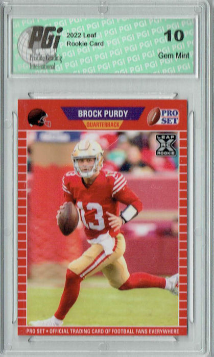 Brock Purdy 2022 Leaf Pro Set #PB-5 Limited Edition Rookie Card PGI 10