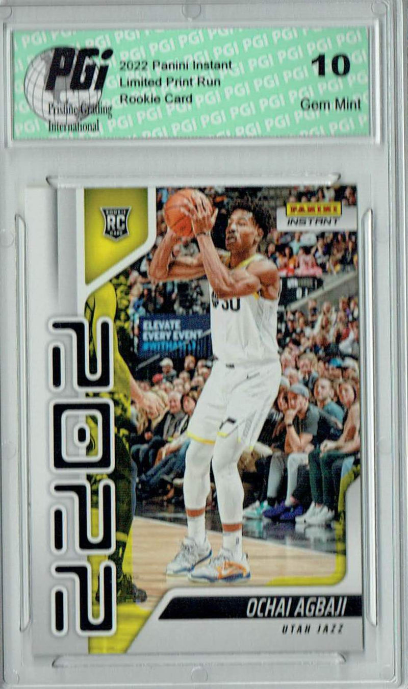 Ochai Agbah 2022 Panini Instant Year One #YO-14 1 of 767 Rookie Card PGI 10