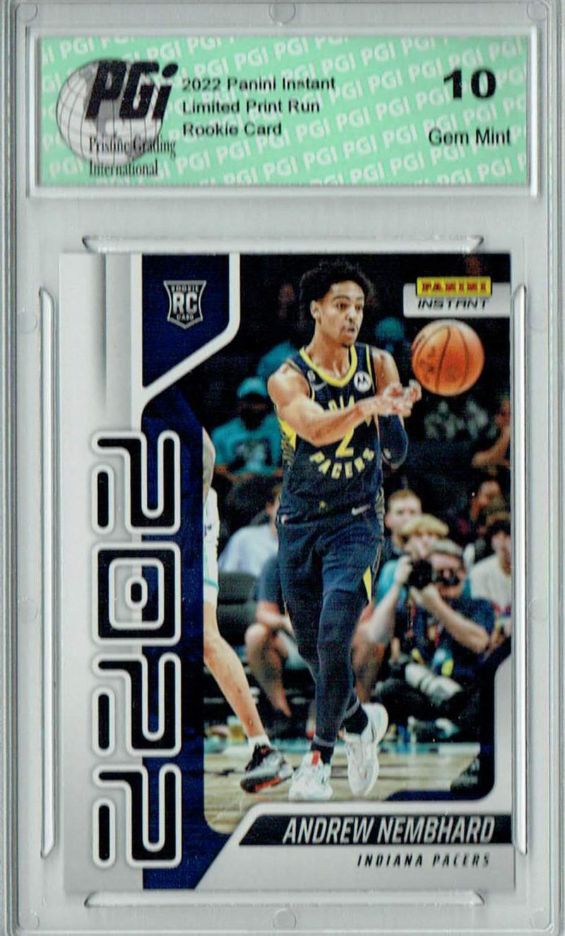 Andrew Nembhard 2022 Panini Instant Year One #YO-31 1 of 767 Rookie Card PGI 10