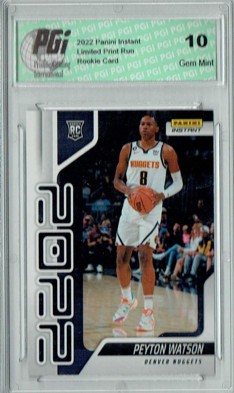 Peyton Watson 2022 Panini Instant Year One #YO-30 1 of 767 Rookie Card PGI 10