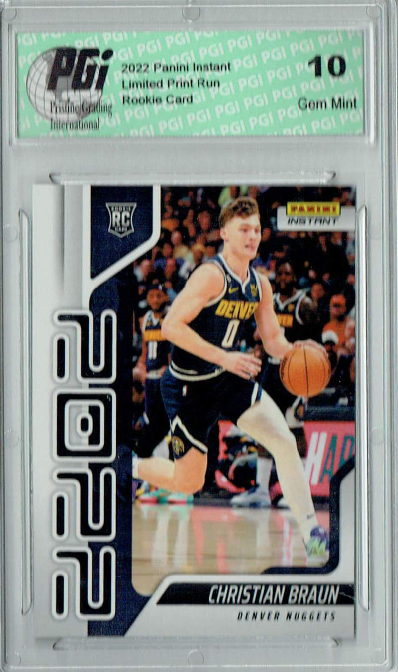 Christian Braun 2022 Panini Instant Year One #YO-21 1 of 767 Rookie Card PGI 10