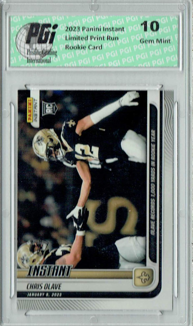 Chris Olave 2023 Panini Instant #185 Low Print Run 1 of 150 Rookie Card PGI 10