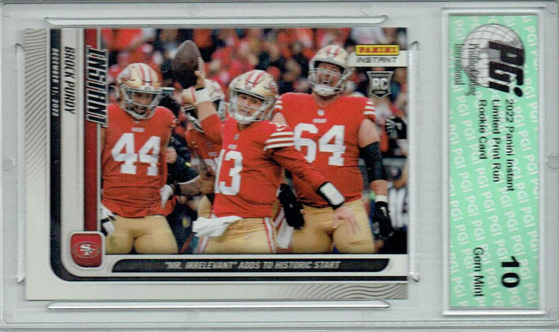 Brock Purdy 2022 Panini Instant #146 Mr. Irrelevant 1 of 2736 Rookie Card PGI 10