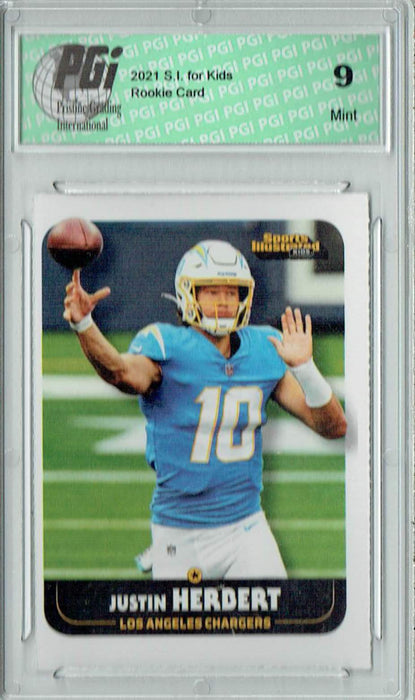PGI 9 Justin Herbert 2021 S.I. for Kids #993 Los Angeles Chargers Rookie Card