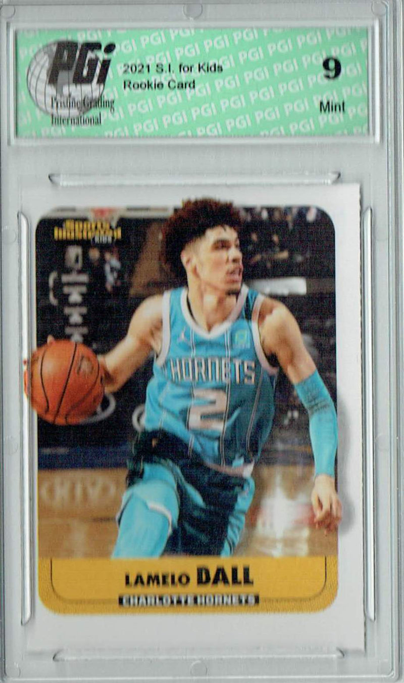 PGI 9 Lamelo Ball 2021 S.I. for Kids #992 Charlotte Hornets Rookie Card