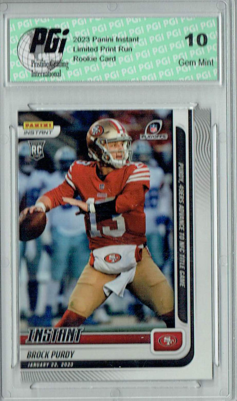 Brock Purdy 2023 Panini Instant #211 Title Game 1/3861 Rookie Card PGI 10