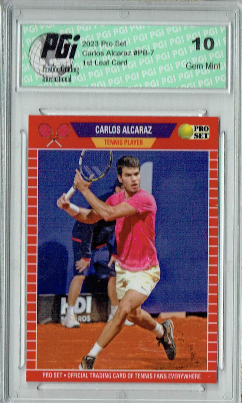 Carlos Alcaraz 2023 Pro Set #PB-7 1 of 2367 Made Rookie Card Tennis PGI 10