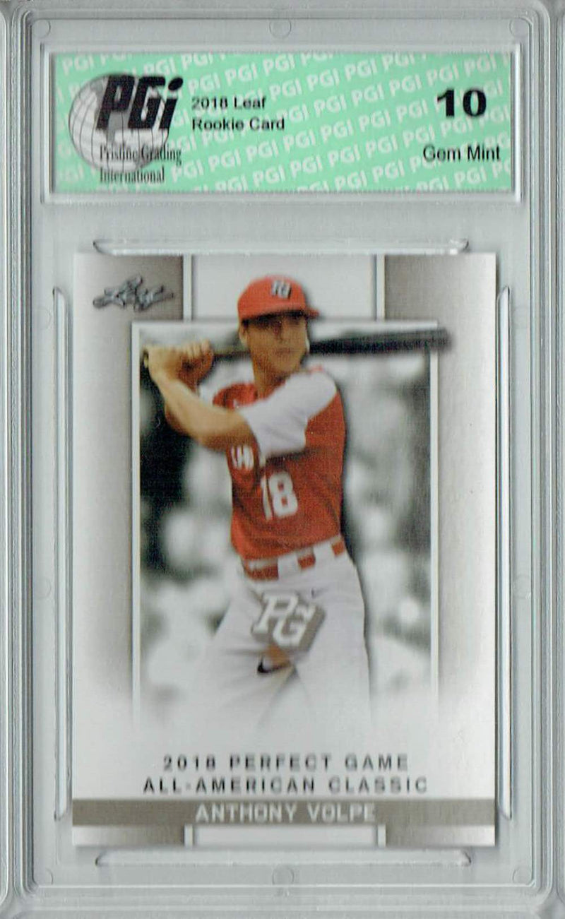 Anthony Volpe 2018 Leaf Perfect Game #45 1st Card Ever American Classic Rookie Card PGI 10