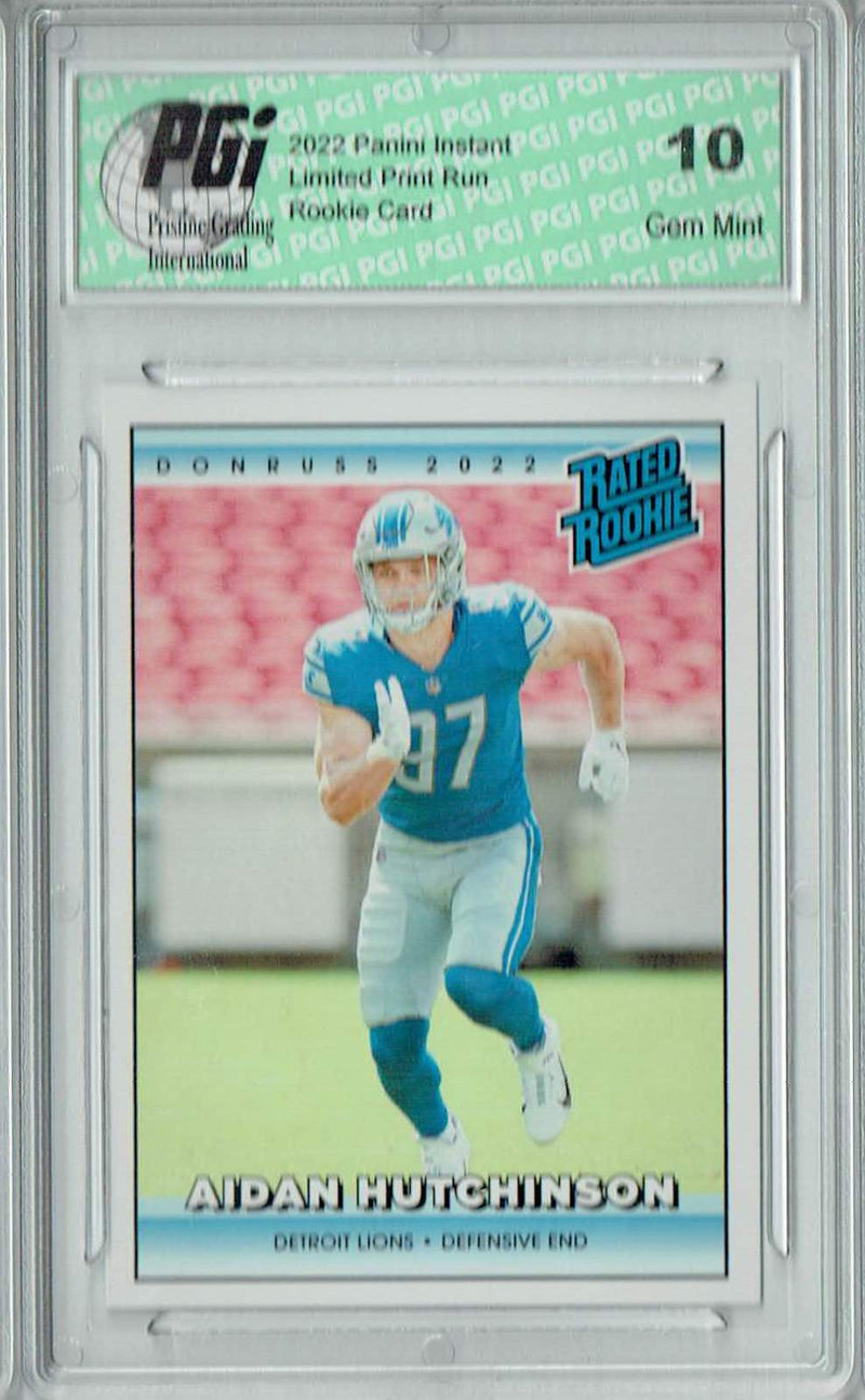 Aidan Hutchinson 2022 Donruss Rated Rookie #RR2 1/4094 Made! Rookie Card PGI 10