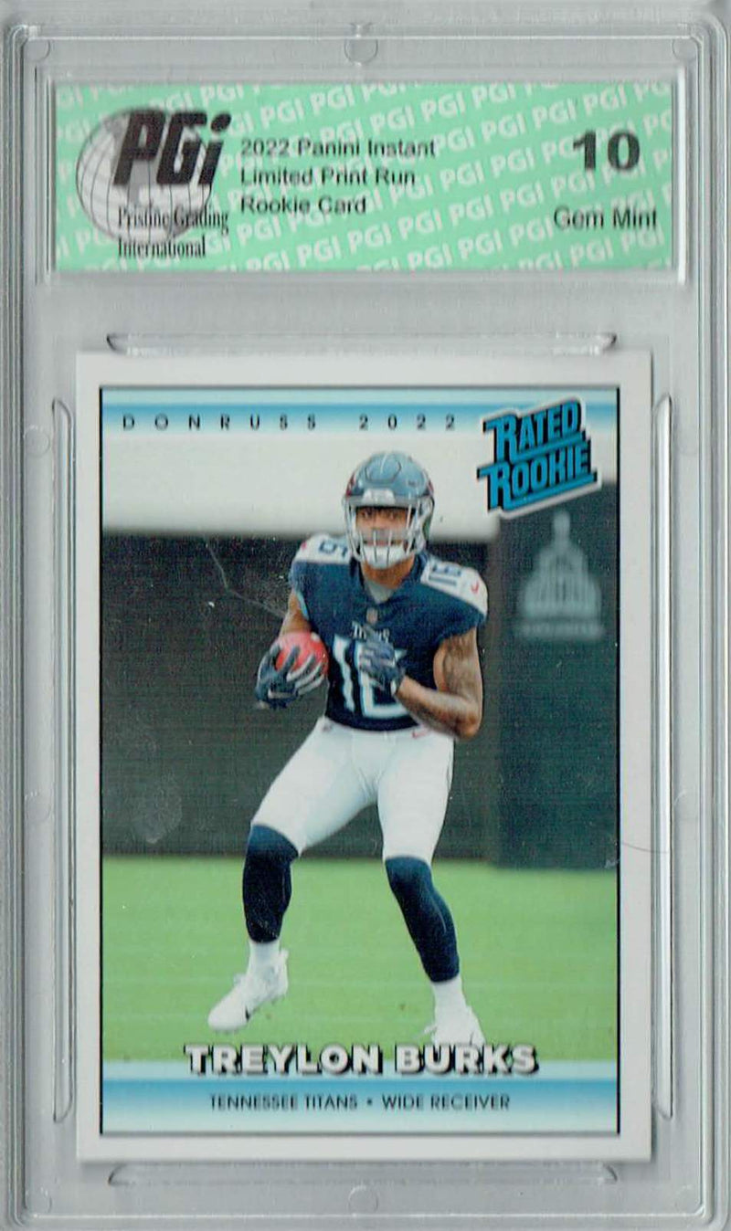 Treylon Burks 2022 Donruss Rated Rookie #RR10 1/4094 Made! Rookie Card PGI 10