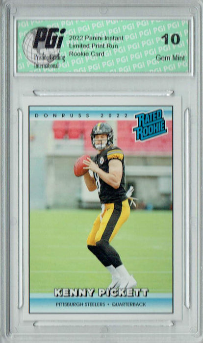 Kenny Pickett 2022 Donruss Rated Rookie #RR11 1/4094 Made! Rookie Card PGI 10