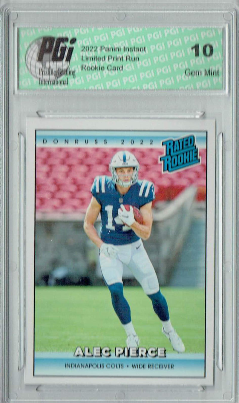 Alec Pierce 2022 Donruss Rated Rookie #RR19 1/4094 Made! Rookie Card PGI 10