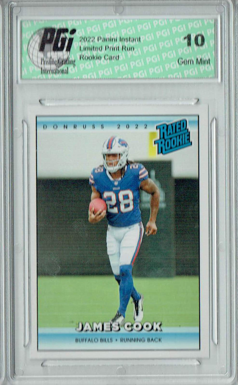 James Cook 2022 Donruss Rated Rookie #RR22 1/4094 Made! Rookie Card PGI 10