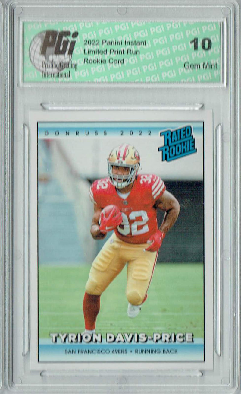 Tyrion Davis-Price 2022 Donruss Rated Rookie RR27 1/4094 Made Rookie Card PGI 10