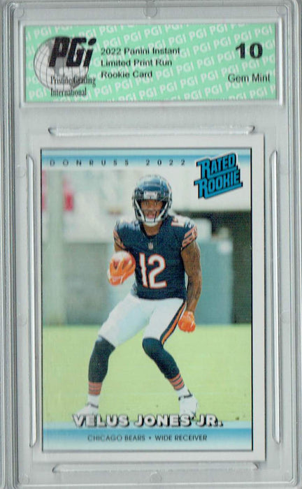 Velus Jones Jr. 2022 Donruss Rated Rookie #RR23 1/4094 Made! Rookie Card PGI 10