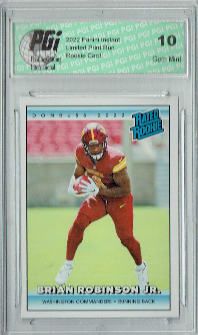 Brian Robinson Jr 2022 Donruss Rated Rookie #RR29 1/4094 Made Rookie Card PGI 10
