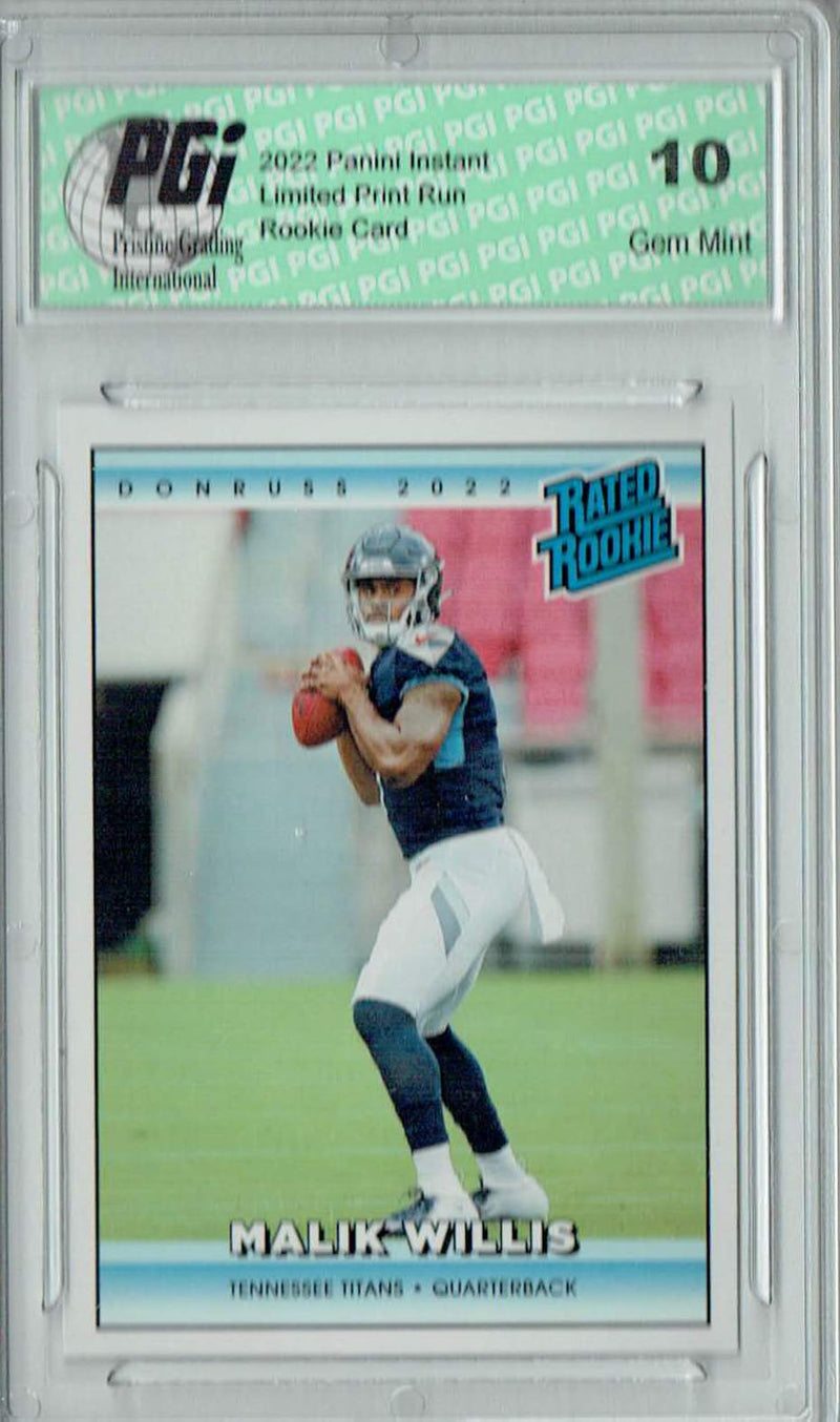 Malik Willis 2022 Donruss Rated Rookie #RR25 1/4094 Made! Rookie Card PGI 10