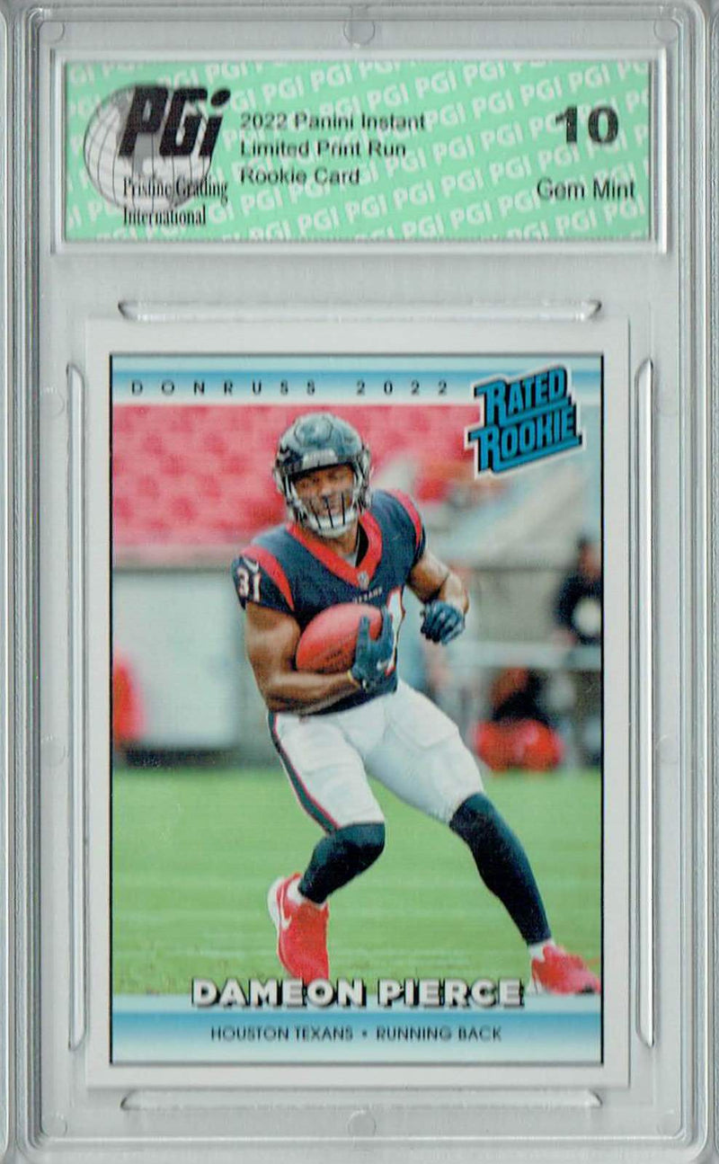 Dameon Pierce 2022 Donruss Rated Rookie #RR32 1/4094 Made! Rookie Card PGI 10