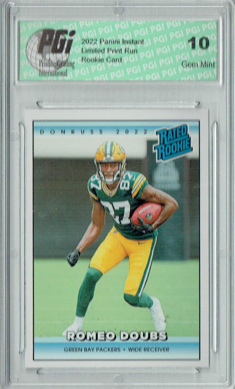 @ Romeo Doubs 2022 Donruss Rated Rookie #RR38 1/4094 Made! Rookie Card PGI 10
