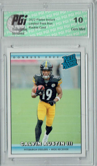 Calvin Austin III 2022 Donruss Rated Rookie #RR40 1/4094 Made Rookie Card PGI 10