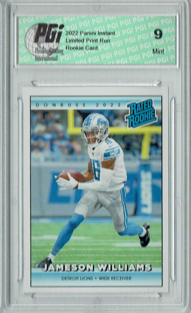 PGI 9 Jameson Williams 2022 Donruss Rated Rookie #RR7 1/4094 Made! Retro Card