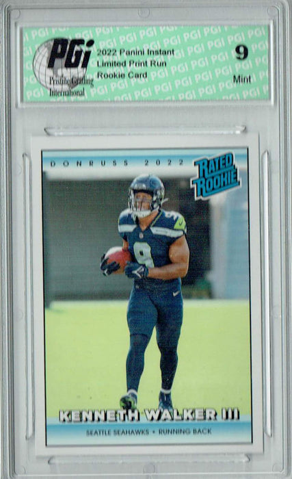 PGI 9 Kenneth Walker III 2022 Donruss Rated Rookie #RR14 1/4094 Made! Retro Card