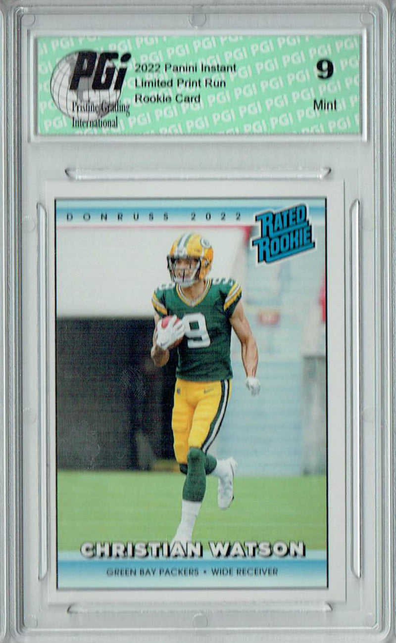 PGI 9 Christian Watson 2022 Donruss Rated Rookie #RR12 1/4094 Made! Retro Card