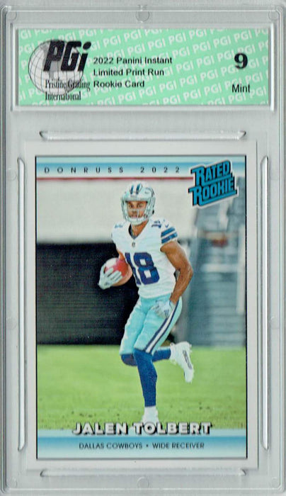 PGI 9 Jalen Tolbert 2022 Donruss Rated Rookie RR26 1/4094 Made Retro Rookie Card