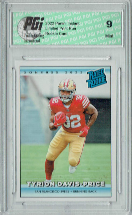 PGI 9 Tyrion Davis-Price 2022 Donruss Rated Rookie #RR27 1/4094 Made! Retro Card