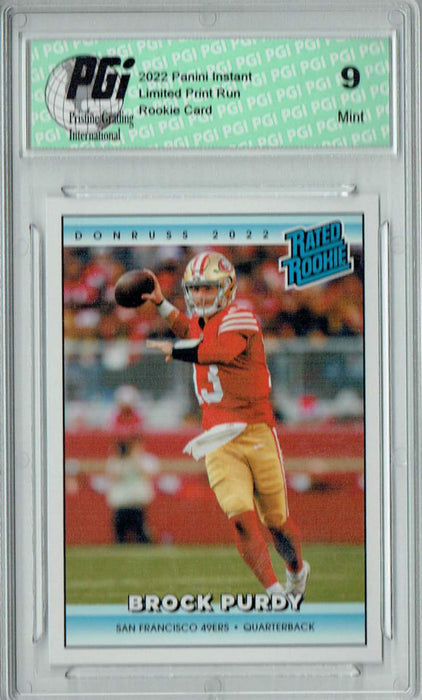 PGI 9 Brock Purdy 2022 Donruss Rated Rookie #RR44 1/4094 Made! Retro Rookie Card