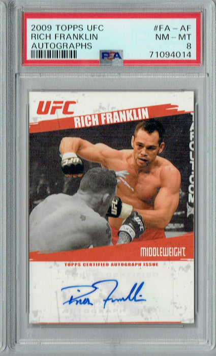 PSA 8 NM-MT Rich Franklin 2009 Topps UFC #FA-AF Rookie Card Auto