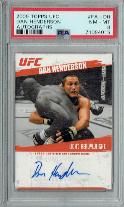 PSA 8 NM-MT Dan Henderson 2009 Topps UFC #FA-DH Rookie Card Auto