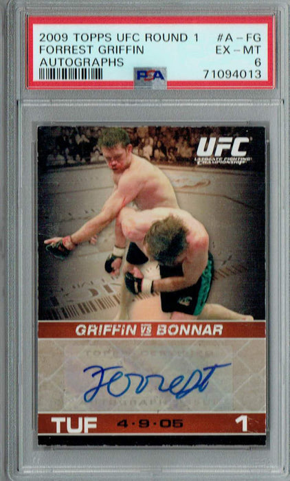 PSA 6 EX-MT Forrest Griffin 2009 Topps UFC #A-FG Rookie Card Auto