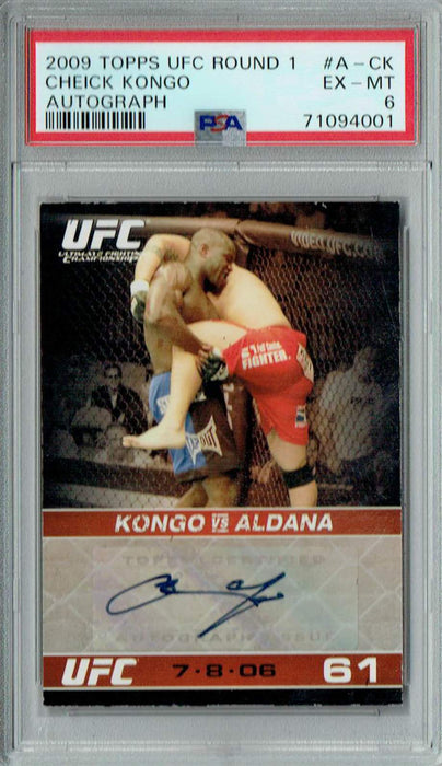 PSA 6 EX-MT Cheick Kongo 2009 Topps UFC Round 1 #A-CK Rookie Card Auto