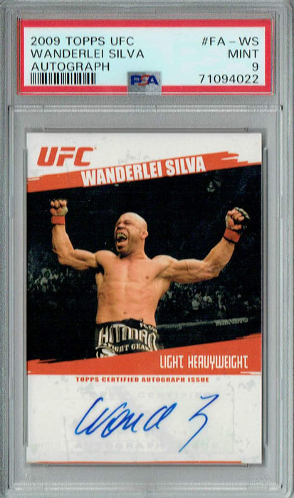 PSA 9 MINT Wanderlei Silva 2009 Topps UFC #FA-WS Rookie Card Auto