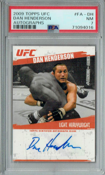 PSA 7 NM Dan Henderson 2009 Topps UFC #FA-DH Rookie Card Auto