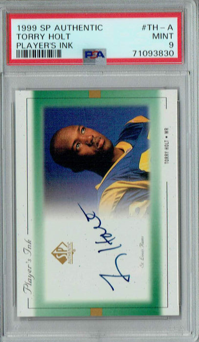 PSA 9 MINT Torry Holt 1999 SP Authentic #TH-A Rookie Card Player's Ink