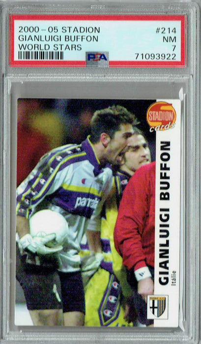 PSA 7 NM Gianluigi Buffon 2000-05 Stadion #214 Rare Trading Card World Stars